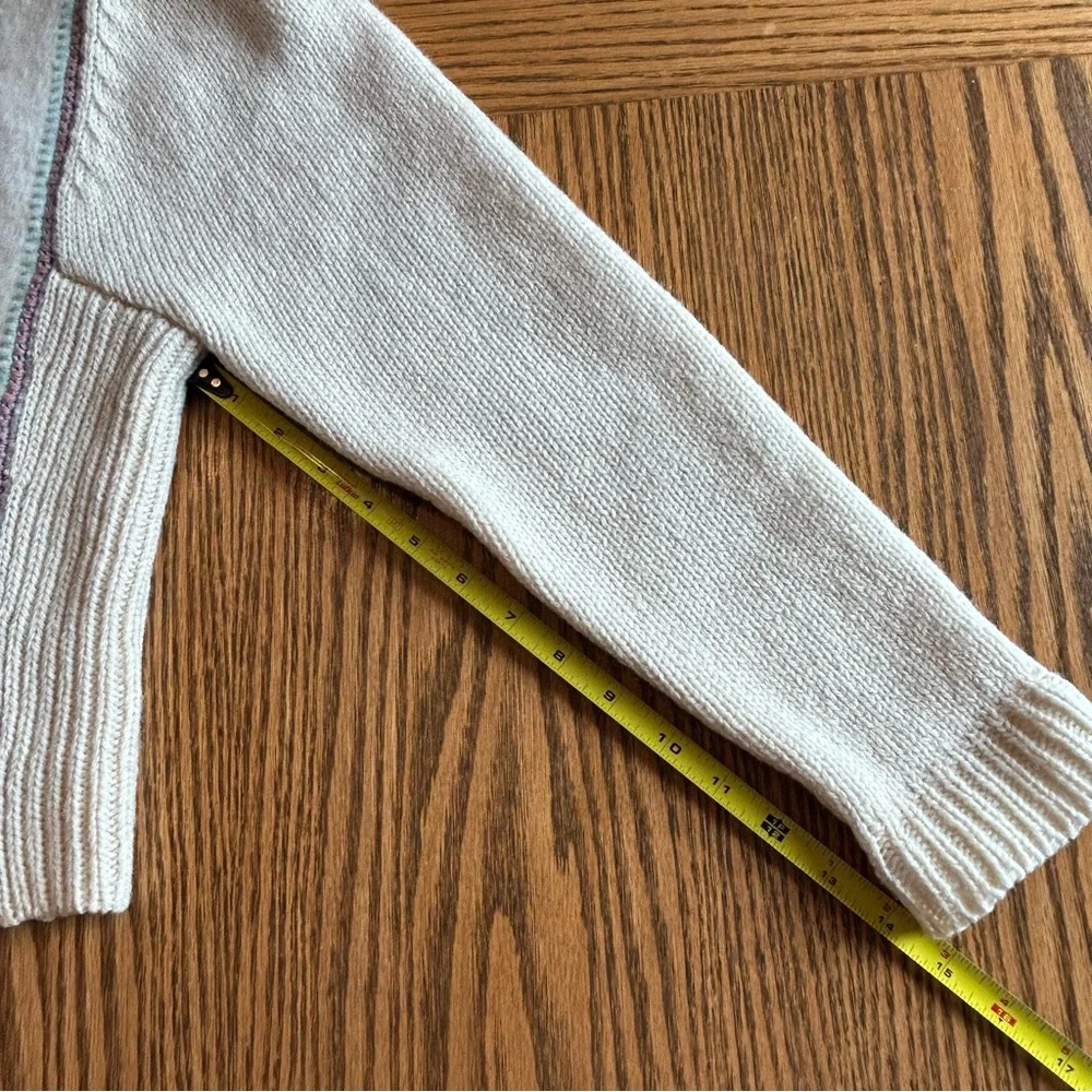 Susan Bristol Wool Cream Cardigan with Floral Accents and Silver Heart Buttons - Picture 12 of 14